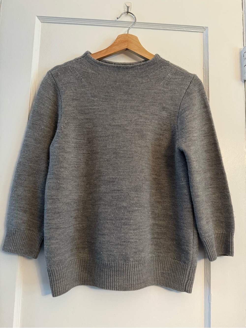 J. Crew Women Gray Mockneck Sweater Merino Wool M